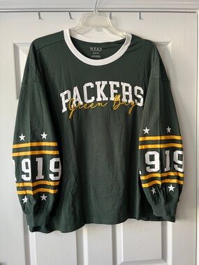 WEAR by Erin Andrews Plus Size 3X Dark Green Tee with White Trim